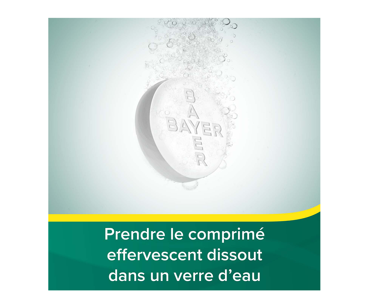 Prendre le comprime effervescent dissout dans un verre d`eau