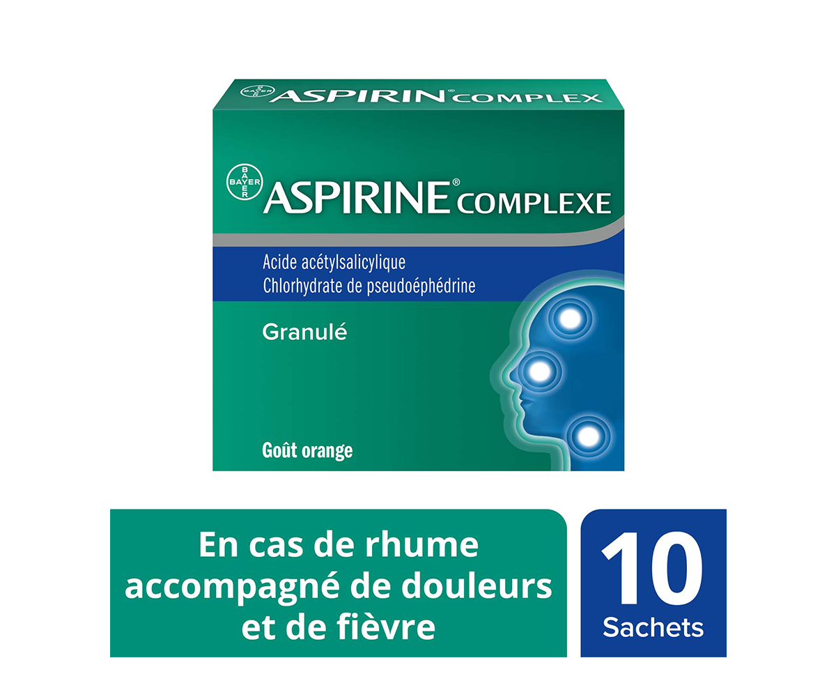 Emballage Aspirine Complexe: En cas de rhume accompagne de douleurs et de fievre