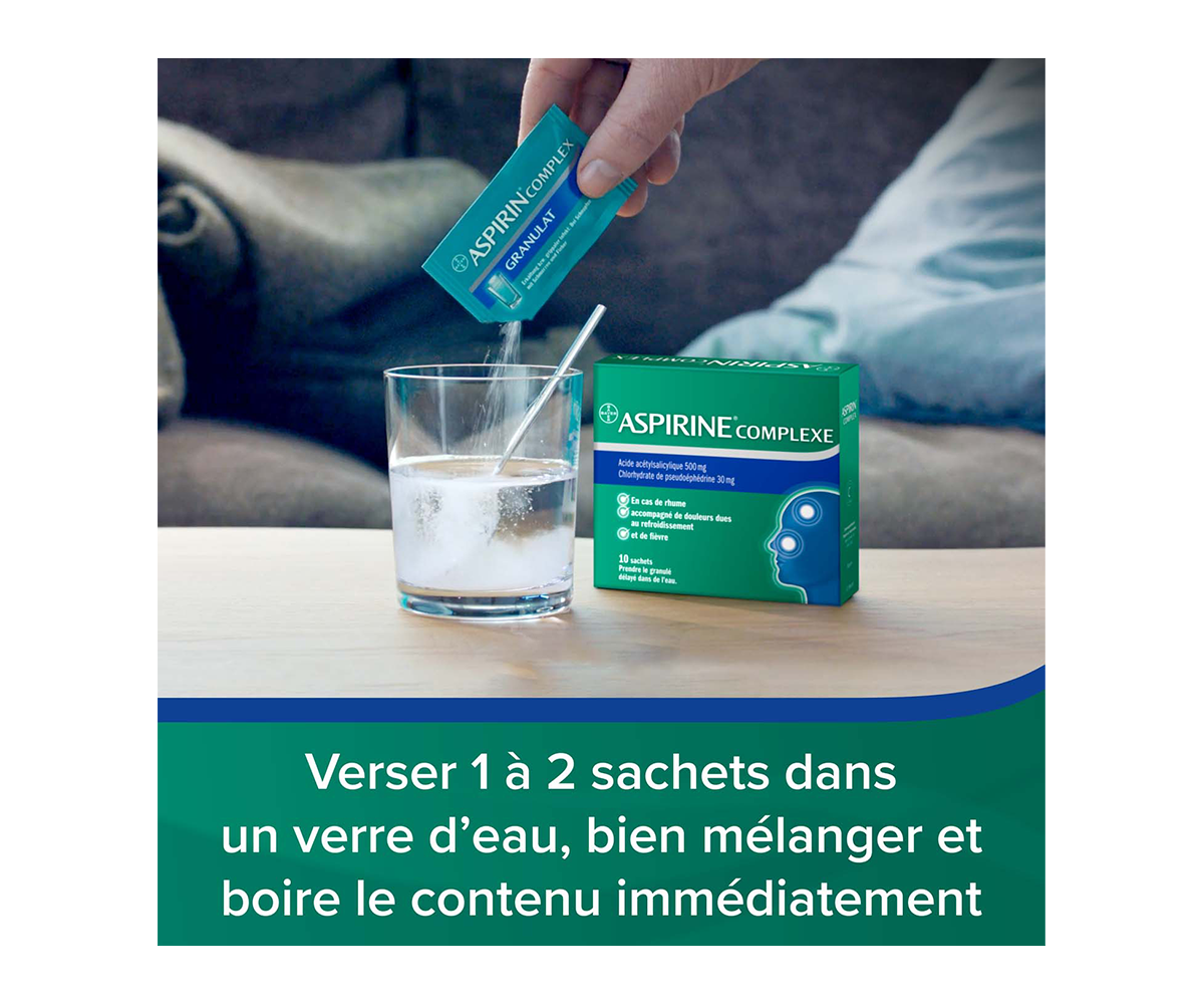 Verser 1 a 2 sachets dans un verre d`eau, bien melanger et boire le contenu immediatement