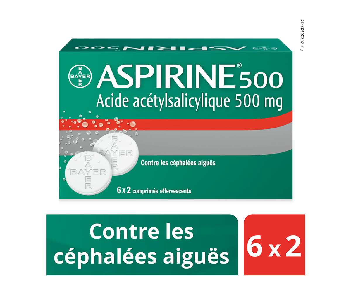 Aspirine 500 Contre les cephalees aigues